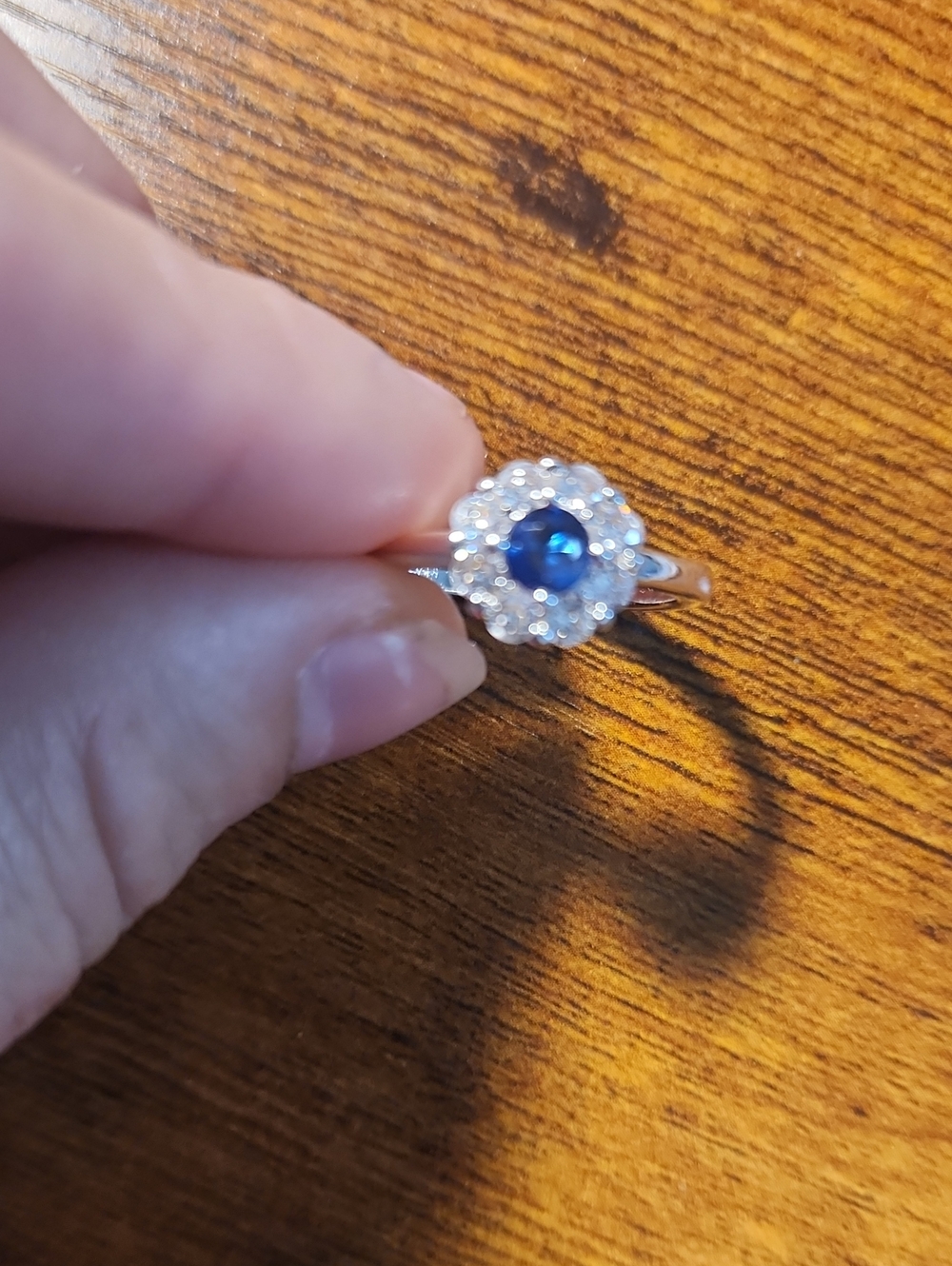 925 Sterling Silver Blue Gemstone Zirconia Stones Ring For Women Wedding, Party
